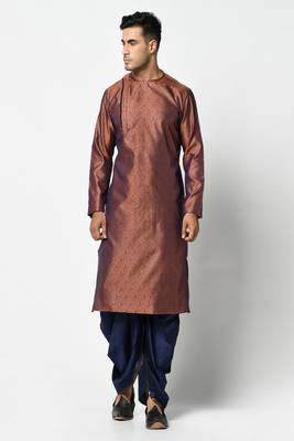 DEYANN Jacquard Silk Woven Desilgn Kurta With Dhoti Pant Set For Men 1