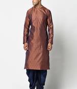 DEYANN Jacquard Silk Woven Desilgn Kurta With Dhoti Pant Set For Men