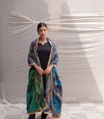 Upcycled patchwork dupatta made with the remnants of heritage fabrics and embroideries like chikankari.