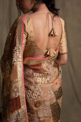Gold silk tissue blouse 2