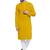 Yellow Cotton Chikankari Lucknowi Jaal Embroidered Kurta with Churidar Pajama by treemoda