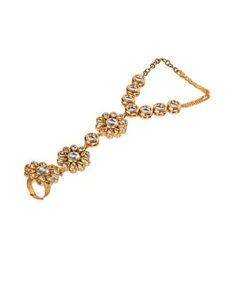 Handcrafted Floral Kundan Hathphool 3