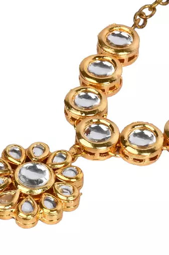 Handcrafted Floral Kundan Hathphool