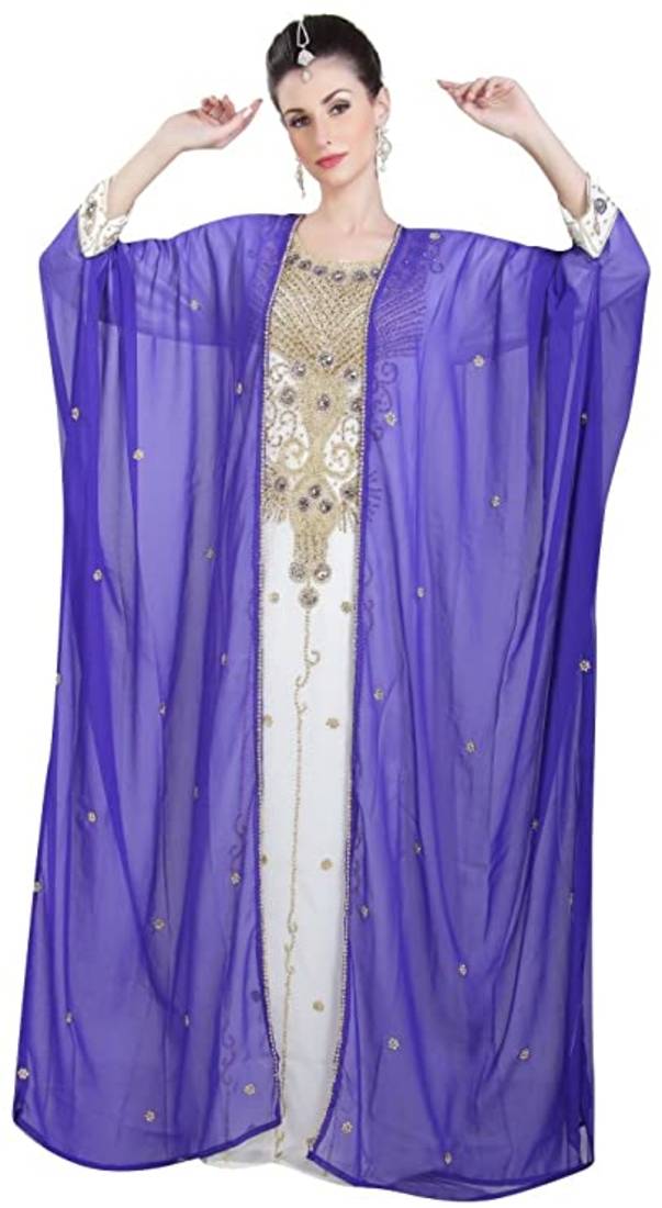 Sale !! Royal Kaftan Moroccan Islamic Beach Abaya Farasha Party Wear Floor Length Dress For Women