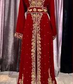 Dubai Moroccan Islamic Kaftan Abaya Farasha Party Wear Floor Length Dress For Women