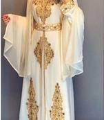 Royal Dubai Kaftan Moroccan Islamic  Abaya Farasha Party Wear Floor Length Dress For Women