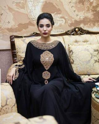 Royal Dubai Kaftan Moroccan Islamic  Abaya Farasha Party Wear Floor Length Dress For Women 2