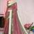 Pink printed cotton saree with blouse