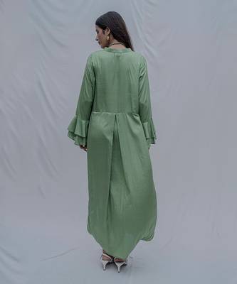 Asymetric Dress In Light Green 2