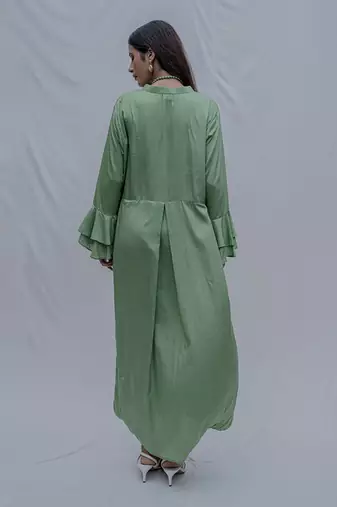 Asymetric Dress In Light Green