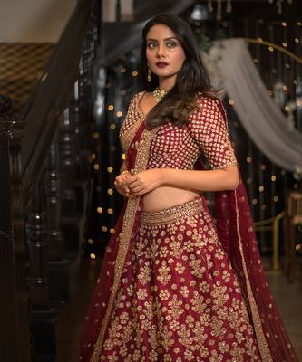 Wine Querishi Lehenga 4