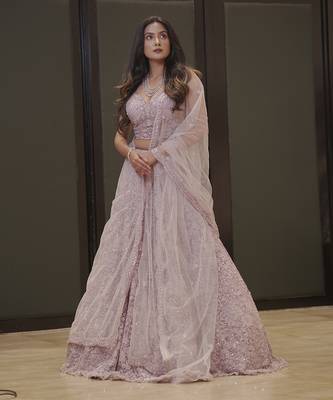 Lilac Kahkashan Lehenga  1