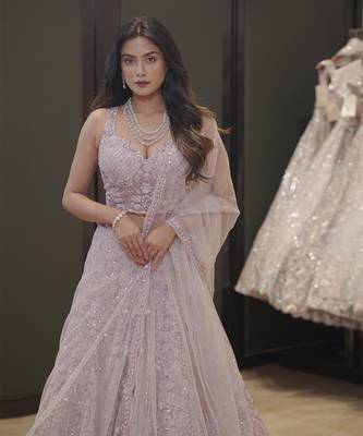 Lilac Kahkashan Lehenga  2