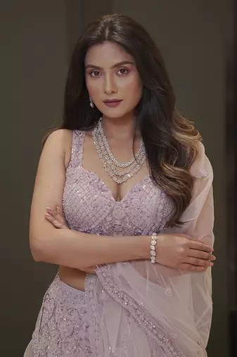 Lilac Kahkashan Lehenga 