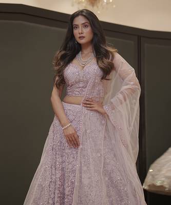 Lilac Kahkashan Lehenga  4