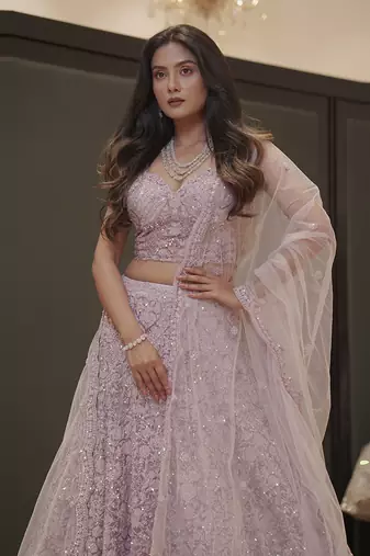 Lilac Kahkashan Lehenga 