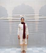 Upcycled patchwork stole made with remnants of tulle