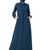 Abaya With Pin Tucks and Front Pockets