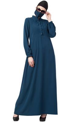 Abaya With Pin Tucks and Front Pockets 3