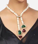 Green & White Pearl Necklace