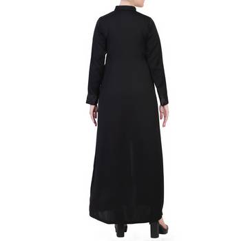 Front Open Abaya With lacework in Nida Fabric 5
