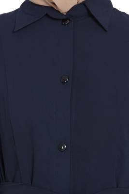 Front Open Abaya Dress with Box Pleats 4