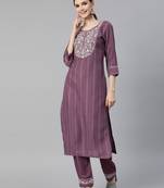 Chikankari Ruby Cotton Kurta Pant Set