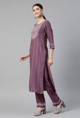Chikankari Ruby Cotton Kurta Pant Set 3