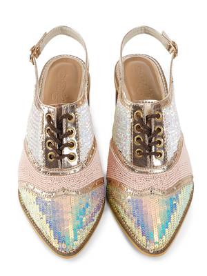 Embroidery Pink Bella Pointed Heels 3