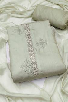 Green embroidered Art Silk salwar