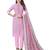 Pink stripes print cotton salwar