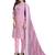 Pink stripes print cotton salwar