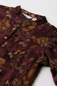 Brown printed velvet tunics
