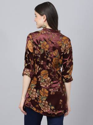 Brown printed velvet tunics 4
