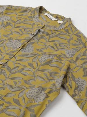 Mustard printed viscose rayon tunics 2