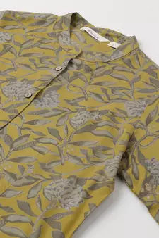 Mustard printed viscose rayon tunics