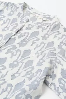 Off-white printed viscose rayon tunics