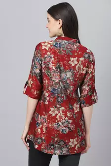 Maroon printed modal tunics