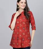 Red printed modal tunics