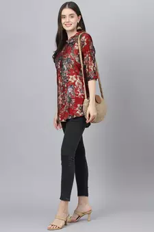 Maroon printed modal tunics