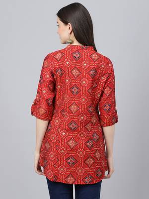 Red printed modal tunics 4