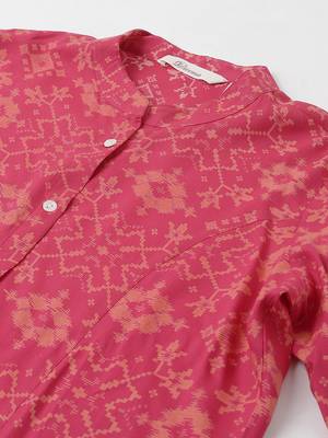 Pink printed viscose rayon tunics 2