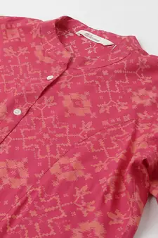 Pink printed viscose rayon tunics