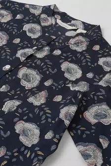 Blue printed viscose rayon tunics