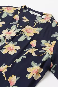Navy-blue printed viscose rayon tunics