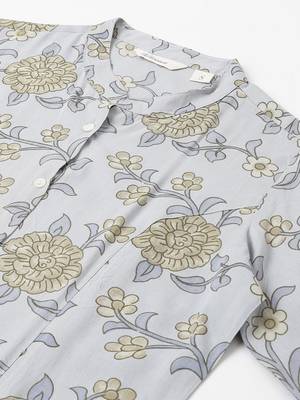 Blue printed viscose rayon tunics 2