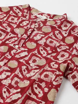 Red printed viscose rayon tunics 2
