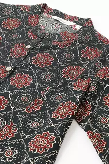 Black printed viscose rayon tunics