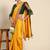 Mustard plain poly cotton saree with blouse