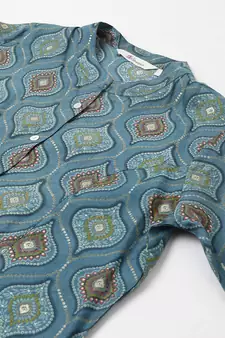 Teal printed modal tunics